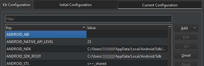 {CMake settings for building AABs}