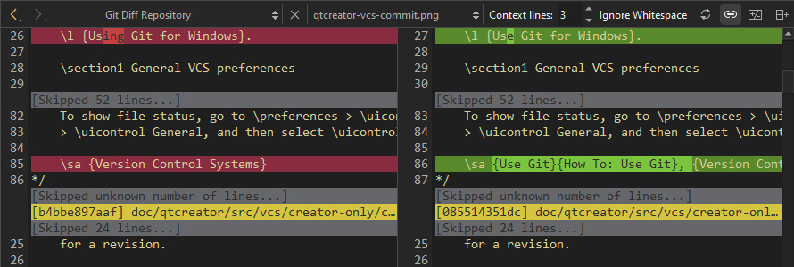 {Git Diff Repository view}