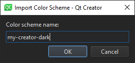 "Import Color Scheme dialog"