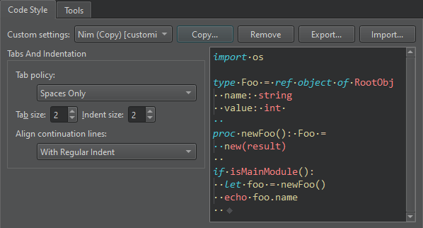 {Nim Code Style preferences}