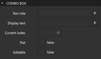 "Combo box properties"