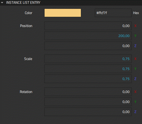 "Instance List Entry Properties"