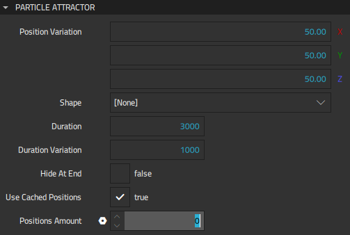 "Particle Attractor properties"