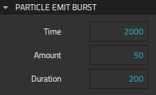 "Particle Emit Burst properties"