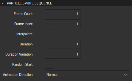 "Particle Sprite Sequence properties"