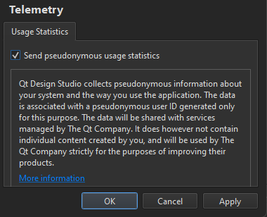 Telemetry setting in Usage Statistics.