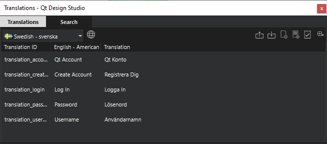 "Translations view"