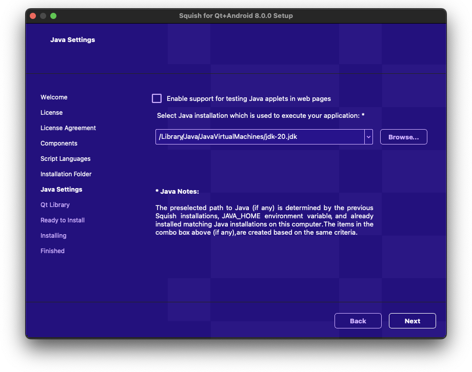 "Java path configuration space"